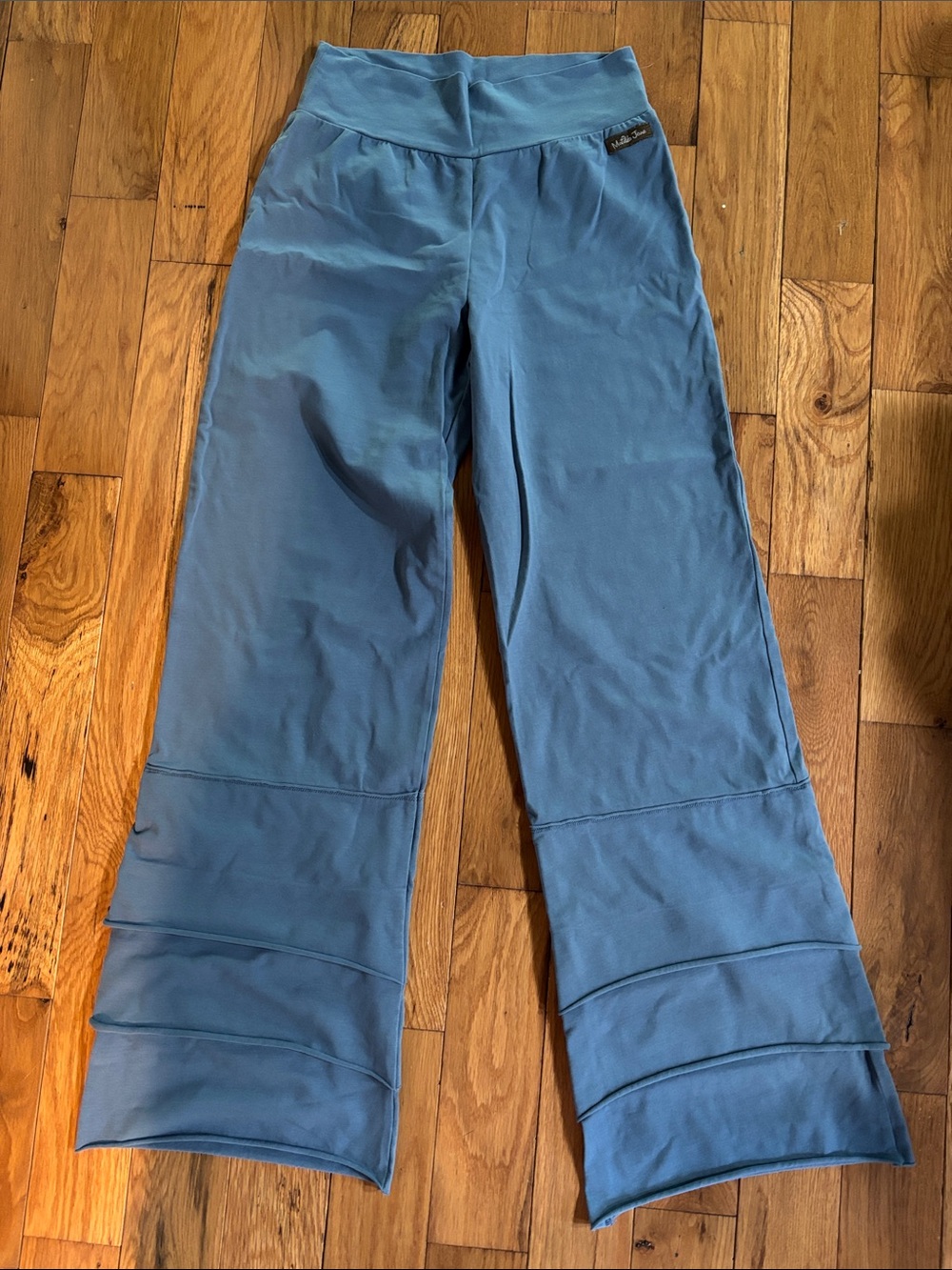 Matilda Jane Tiered Finn Wide Leg Pants Full Length Stretch Pull On Women M
